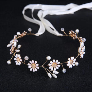 Daisy Flower Crown Tiara Crystal Hairband Wedding Hair Accessories