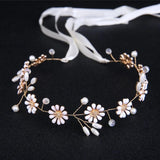 Daisy Flower Crown Tiara Crystal Hairband Wedding Hair Accessories