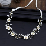 Daisy Flower Crown Tiara Crystal Hairband Wedding Hair Accessories