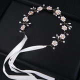 Daisy Flower Crown Tiara Crystal Hairband Wedding Hair Accessories