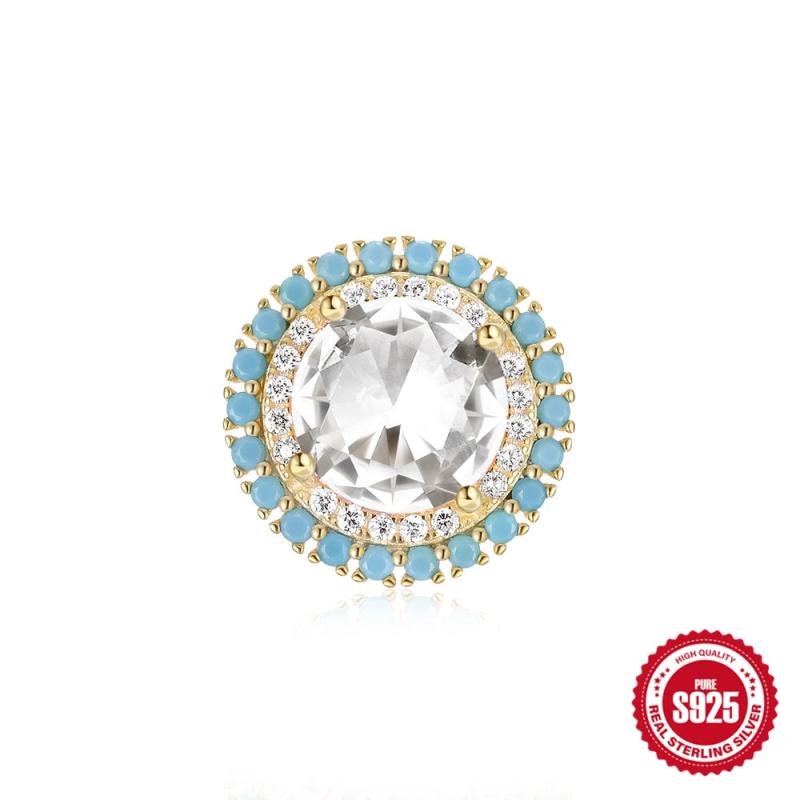 Turquoise 925 Silver Earring Stud Gems Fine Jewelry Mom Gift