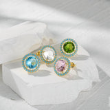 Turquoise 925 Silver Earring Stud Gems Fine Jewelry Mom Gift