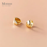 925 Silver Irregular Circle Hoop Earrings Women Fine Jewelry