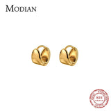 925 Silver Irregular Circle Hoop Earrings Women Fine Jewelry