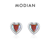 925 Silver Tiny Hearts Multicolour Zirconia Charm Stud Earrings