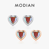 925 Silver Tiny Hearts Multicolour Zirconia Charm Stud Earrings