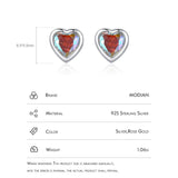 925 Silver Tiny Hearts Multicolour Zirconia Charm Stud Earrings