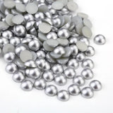 Golden/Silver Half Round Pearl Beads 2-10mm Acrylic Flatback Loose Beads