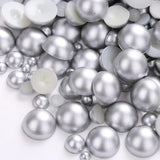 Golden/Silver Half Round Pearl Beads 2-10mm Acrylic Flatback Loose Beads