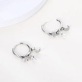 925 Silver Stud Earring Pearl Flower Heart Earrings Round Stud Jewelry Gift