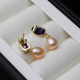 Natural Freshwater Pearl Earrings, Gold Plated Drop Earrings