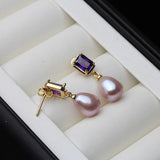 Natural Freshwater Pearl Earrings, Gold Plated Drop Earrings