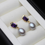 Natural Freshwater Pearl Earrings, Gold Plated Drop Earrings