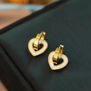 Shell Flower Pendant Stainless Steel Earrings for Women