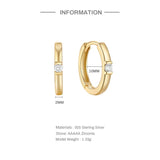 Green Zircon 925 Silver Earring Women Hoop Fine Jewelry Wedding Party