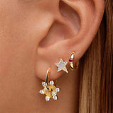 Green Zircon 925 Silver Earring Women Hoop Fine Jewelry Wedding Party