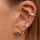 Green Zircon 925 Silver Earring Women Hoop Fine Jewelry Wedding Party