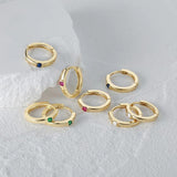 Green Zircon 925 Silver Earring Women Hoop Fine Jewelry Wedding Party