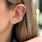 Smiling Face Hoop Earrings Colorful Enamel Round INS Jewelry