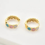 Smiling Face Hoop Earrings Colorful Enamel Round INS Jewelry