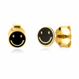 Smiling Face Hoop Earrings Colorful Enamel Round INS Jewelry