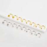925 Sterling Silver Plain Round Ball Star Heart Stud Earring No Clips