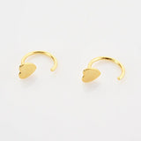 925 Sterling Silver Plain Round Ball Star Heart Stud Earring No Clips
