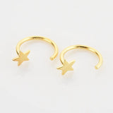 925 Sterling Silver Plain Round Ball Star Heart Stud Earring No Clips