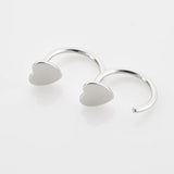 925 Sterling Silver Plain Round Ball Star Heart Stud Earring No Clips