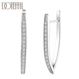 925 Silver/Gold/Rose Zircon Charm Earrings Wedding Gift