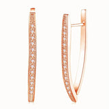 925 Silver/Gold/Rose Zircon Charm Earrings Wedding Gift