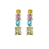 Geometric Crystal Jewelry Set Wedding Silver