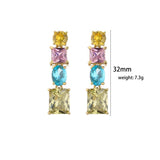 Geometric Crystal Jewelry Set Wedding Silver
