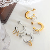 Stainless Steel Geometric Splice Stud Earrings
