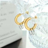 Stainless Steel Geometric Splice Stud Earrings