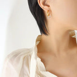 Stainless Steel Geometric Splice Stud Earrings