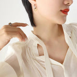 Stainless Steel Geometric Splice Stud Earrings