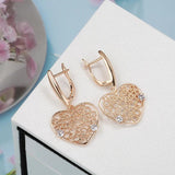 Heart Shape Zircon 585 Pendant Earrings Wedding Jewelry