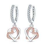 925 Silver Flower Insect Stud Earrings Geometric Circle Silver 925 Pendientes