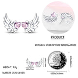 925 Silver Flower Insect Stud Earrings Geometric Circle Silver 925 Pendientes