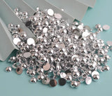 Silver Half Round FlatBack Pearl Bead 3mm-8mm ABS for Nail Art DIY Phone