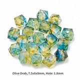50-100pcs 8mm Transparent Acrylic Beads Polygon Two Tone for DIY Jewelry Making