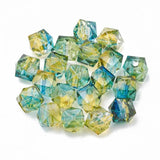 50-100pcs 8mm Transparent Acrylic Beads Polygon Two Tone for DIY Jewelry Making