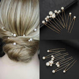 Bridal Pearl Rhinestone Hair Pins Forks