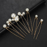Bridal Pearl Rhinestone Hair Pins Forks