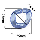 25x25mm ABS Acrylic Plastic Matte Silver Chain DIY Glasses Mask Chain