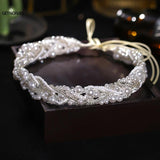 Bridal Pearls Headband Wedding Pearl Crown Romantic Girls Hair Jewelry