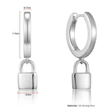 Dainty Women Huggie Padlock Tiny Hoop Earrings Small 925 Sterling Silver 14k