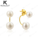 Kuololit Natural Pearl 925 Silver Stud Earrings Wedding Gift