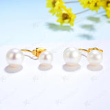 Kuololit Natural Pearl 925 Silver Stud Earrings Wedding Gift
